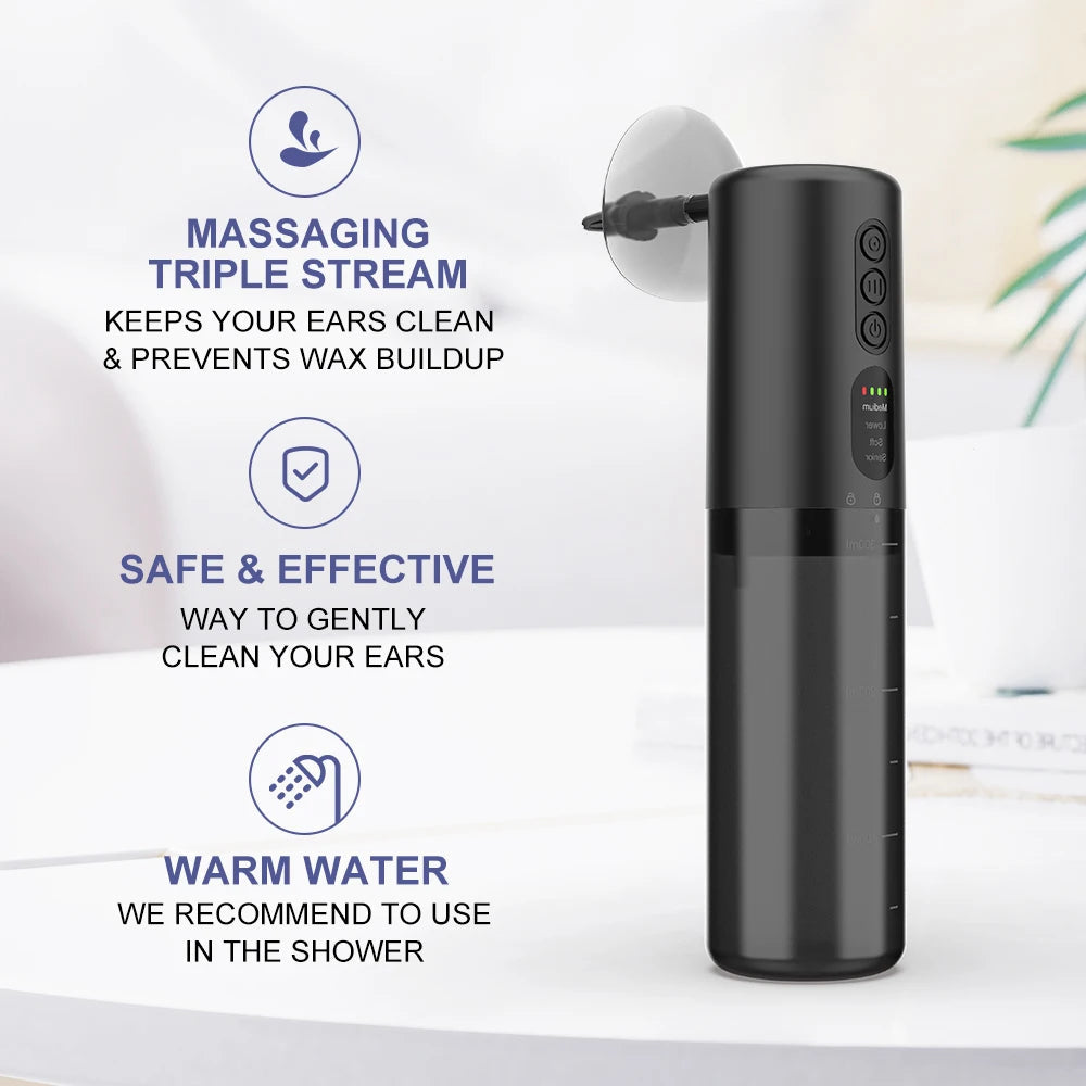Electric Ear Cleaner Kit USB Rechargeable Water Washer Syringe Irrigation Ear Washer For Adults Kids Ear Cleaner