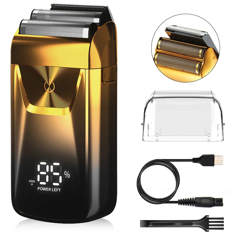 Professional Shaver Hair Cleaning Shave Shaper Foil Electric Shaving Machine Rotary Motor Electric Razor For Men Shaveable Head