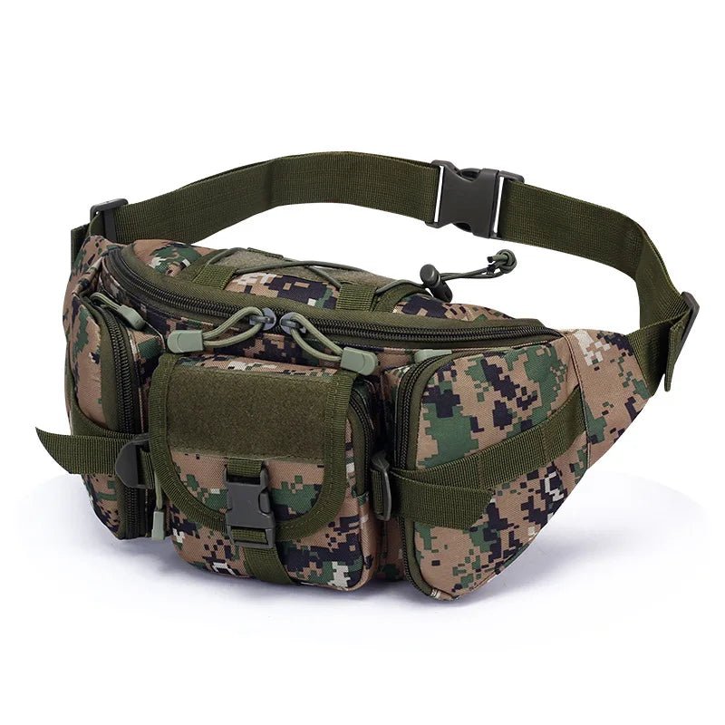 Men Tactical Waist Bag Nylon Fanny Pack Military Travel Hip Belt Bum Sports Bag Outdoor Cycling Travel Hiking Waistpack Pouch