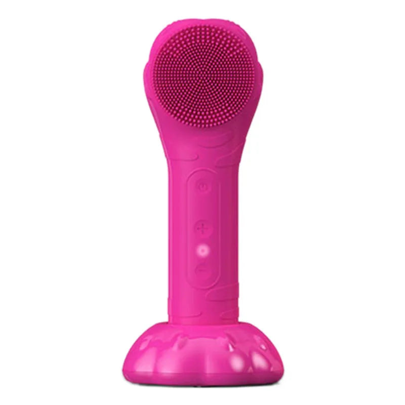 Ultrasonic Silicond Facial Cleansing Brush Waterproof Electric Skin Massager Device For Deep Cleaning