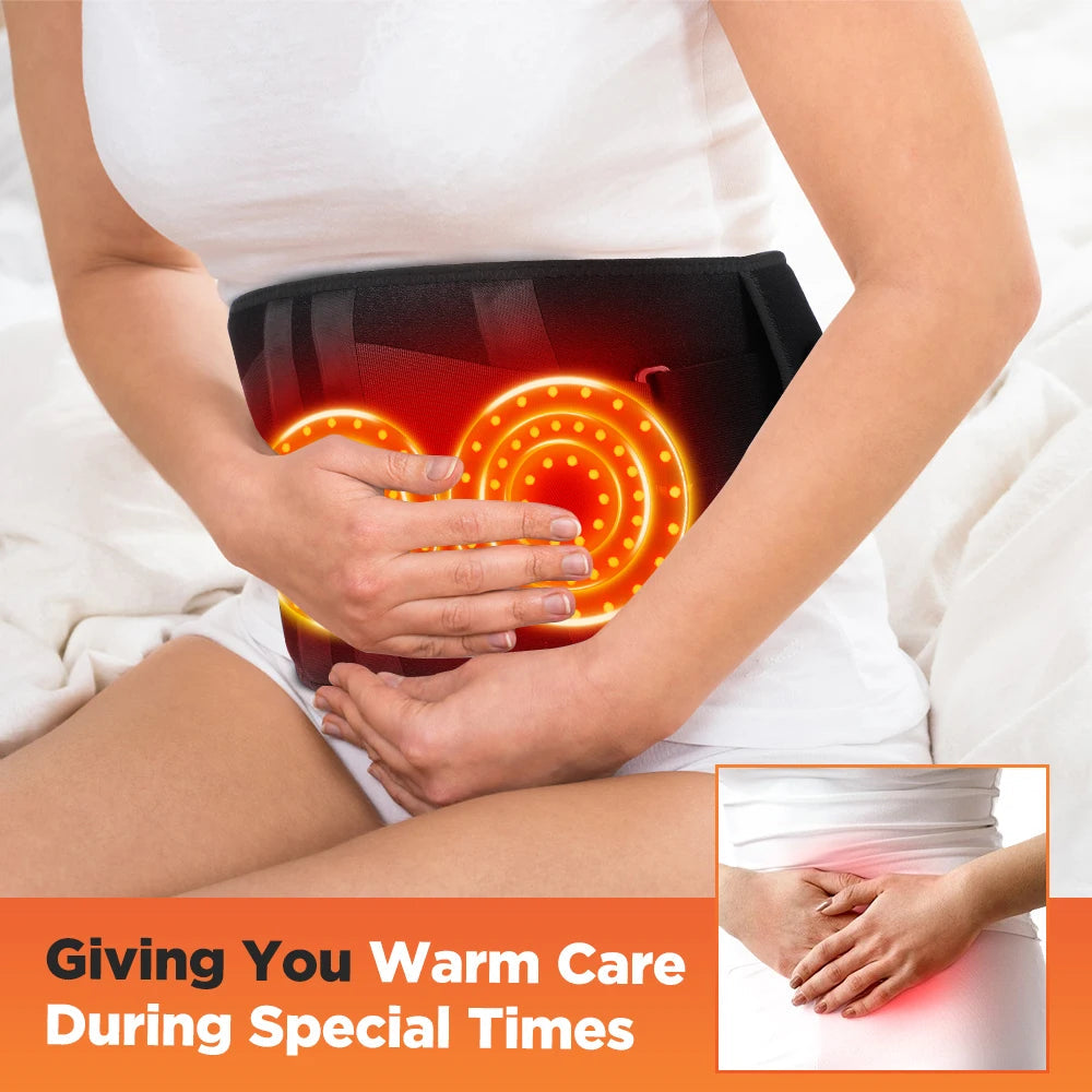 Electric Heating Waist Massager Vibration Hot Compress Lumbar Brace Belt Waist Massage Back Support Relax Set