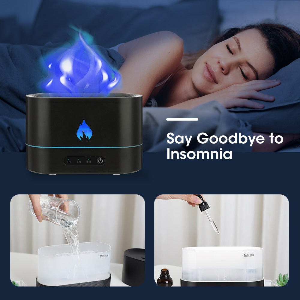 Double Color Flame Diffuser Essential Oils Fragrance Aroma Air Humidifier and Scent Diffuser Electric Smell for Home Distributor