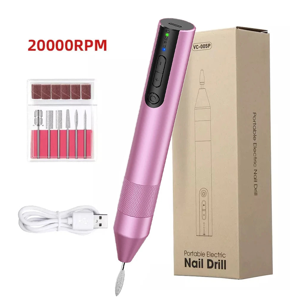 Cordless Electric Nail Drill Machine for Acrylic Nails Gel Polish Remove Manicure Pedicure Nail File Tools Salon Nail Equipment