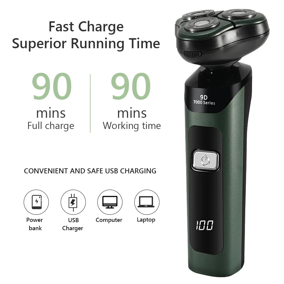 3D 4 in 1 Electric Shaver For Men Multi-Function Electric Shaver Razor USB Car Rechargeable Whole Body Washable Shavers