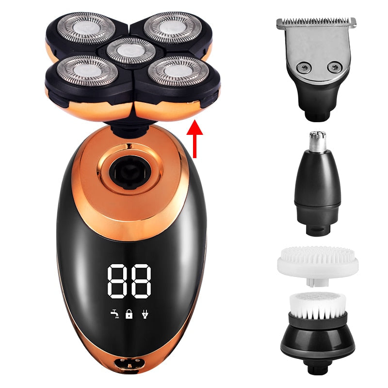 3In1 Professional Electric Shaver USB Rechargeable Washable Men's Five Floating Heads Razors Hair Clipper Nose Ear Hair Trimmer