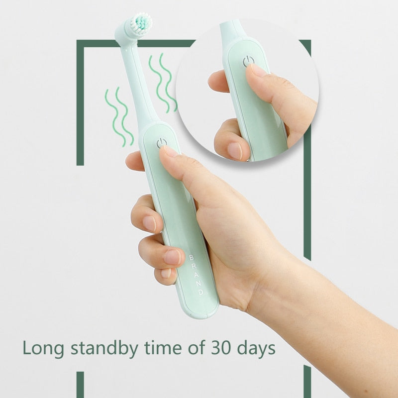 Electric Sonic Toothbrush USB Rechargeable Rotating Smart Timer Adult Waterproof Tooth Cleaning 3 Replacement Heads