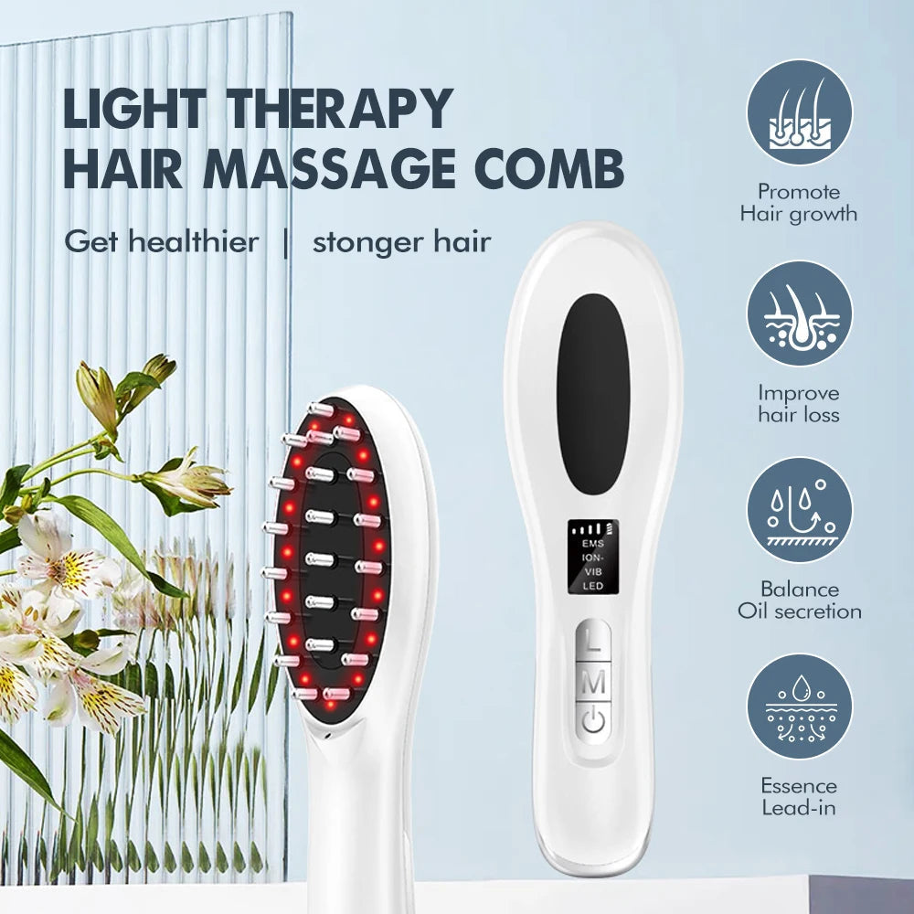Electric Infrared Massage Comb Hair Growth  5V Electric Vibration Head Massager Medicine Applicator Scalp Brush Anti Hair Loss