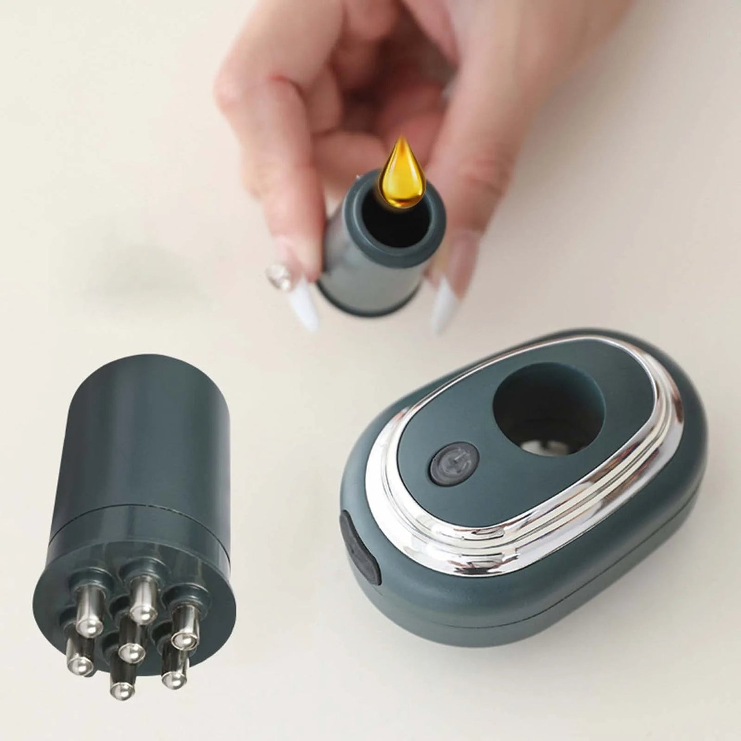 Electric Scalp Massager Portable Compact Relaxation Essential Oil Hair Fluid Comb Head Massager Scalp Applicator Comb for Travel