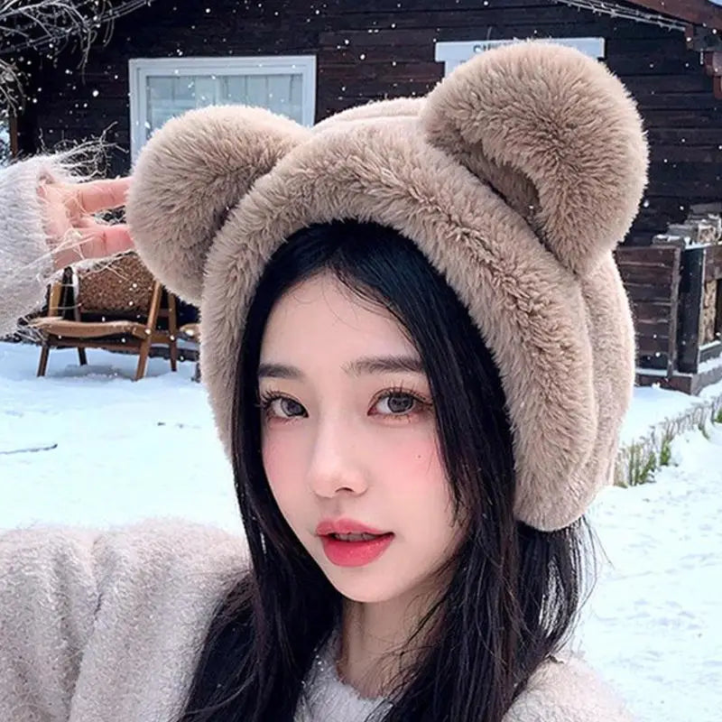 Bear Earmuffs Cartoon Little Bear Warm Earmuffs for Girls Winter Outdoor New Cute Student Warm Ear Protector Ear Cover Headband