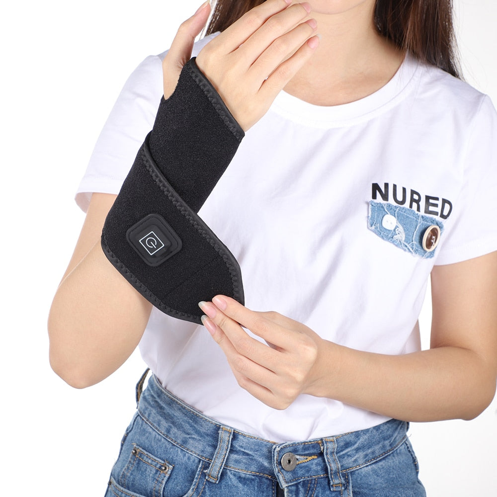 Treatment Self-Heating Wrist Support Brace Wrap Heated Hand Warmer Compression Pain Relief Wristband Belt