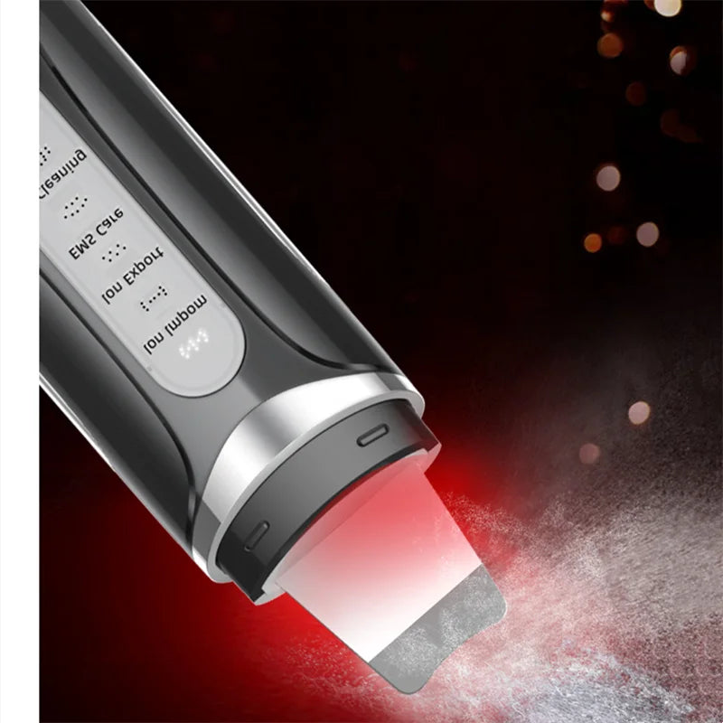 Micro Skin Cleansing Scrubber Ultrasonic Skin Perfecting Facial Red Light Skin Rejuvenation Acne Treatment Face Lifting Massager