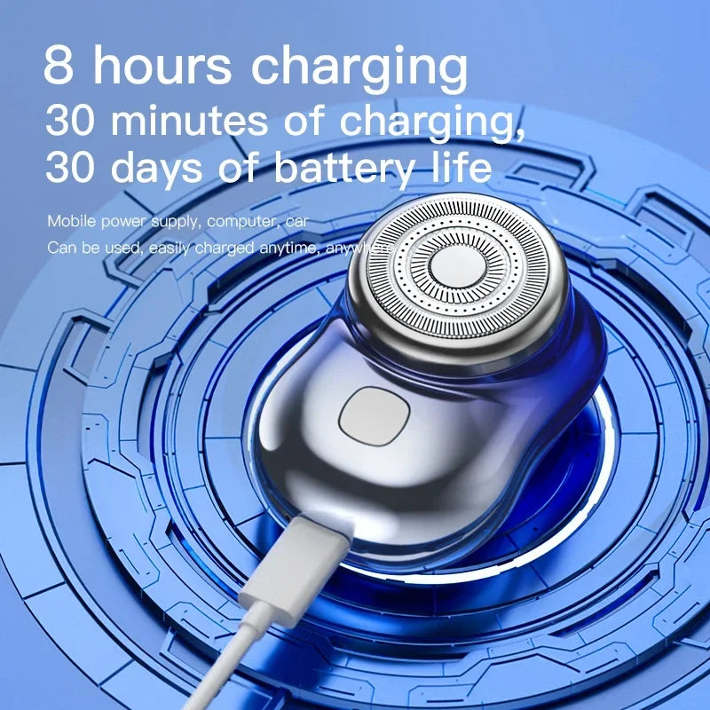 Mini Electric Travel Shaver for Men Pocket Size Washable Rechargeable Portable Painless Cordless Trimmer Knives Face Beard Razor