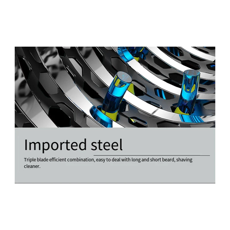 Mini Reciprocating 3-Head Rechargeable Shaver Fully Washable Portable Men's Electric Shaver Long lasting Easy Install