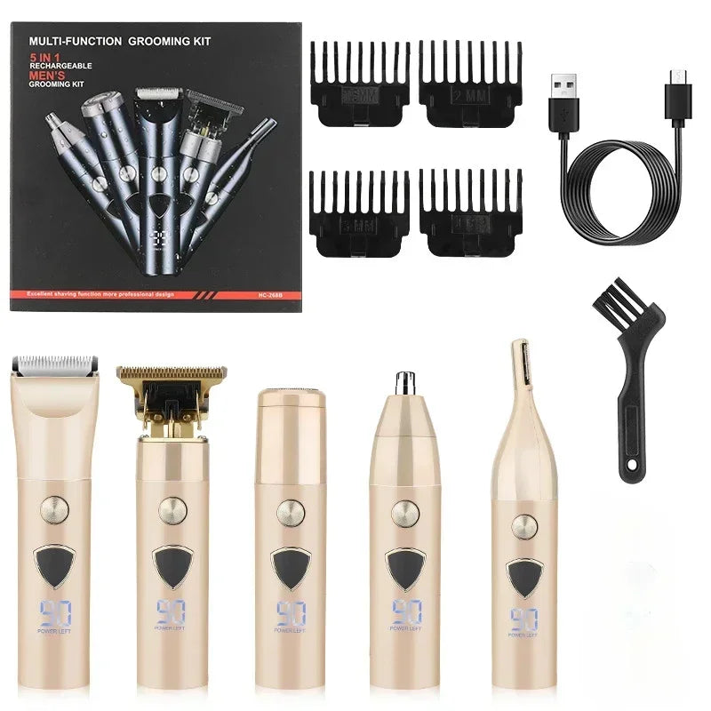 5 in 1 Multifunctional Razor Set for Men Hair Clipper Electric Razor Eyebrow and Nose Hair Trimmer