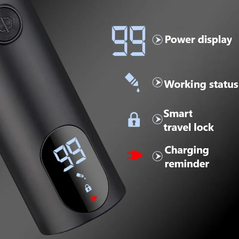 Professional Cordless Blade LCD Hair Trimmer Beard Hair Clipper Barber Shop Rechargeable Hair Cutting Machine USB with Box