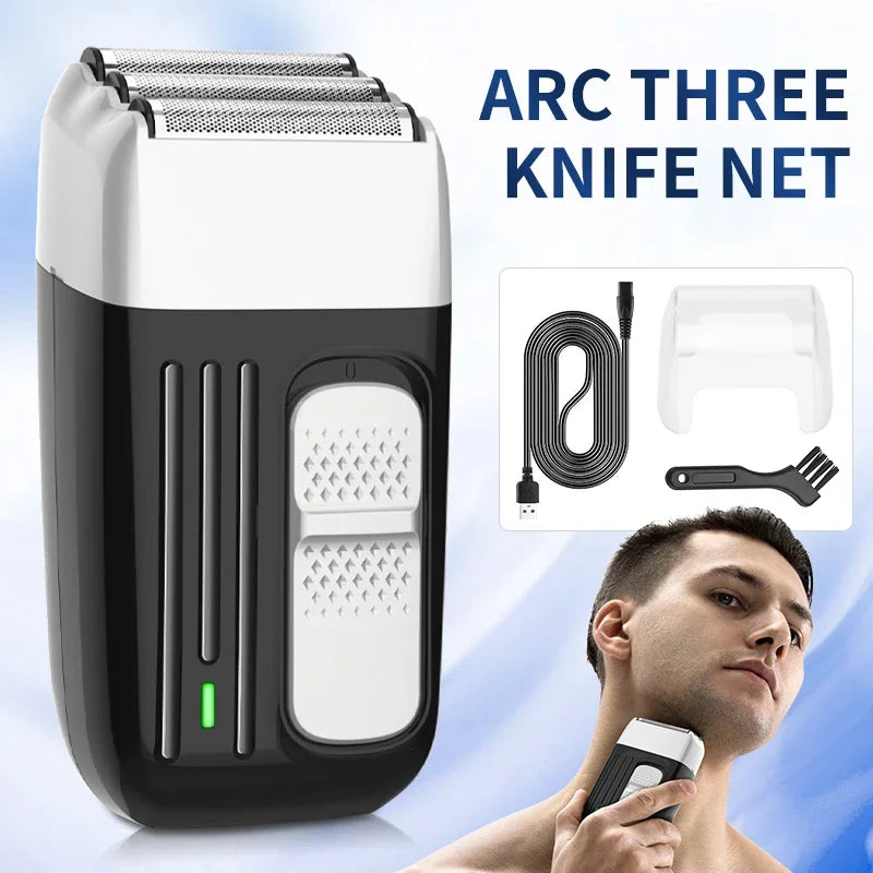 3 Blades Electric Shaver for Barber Men Powerful Rechargeable Electric Razor Head Bald Shaving Machine Wet Dry Shaver