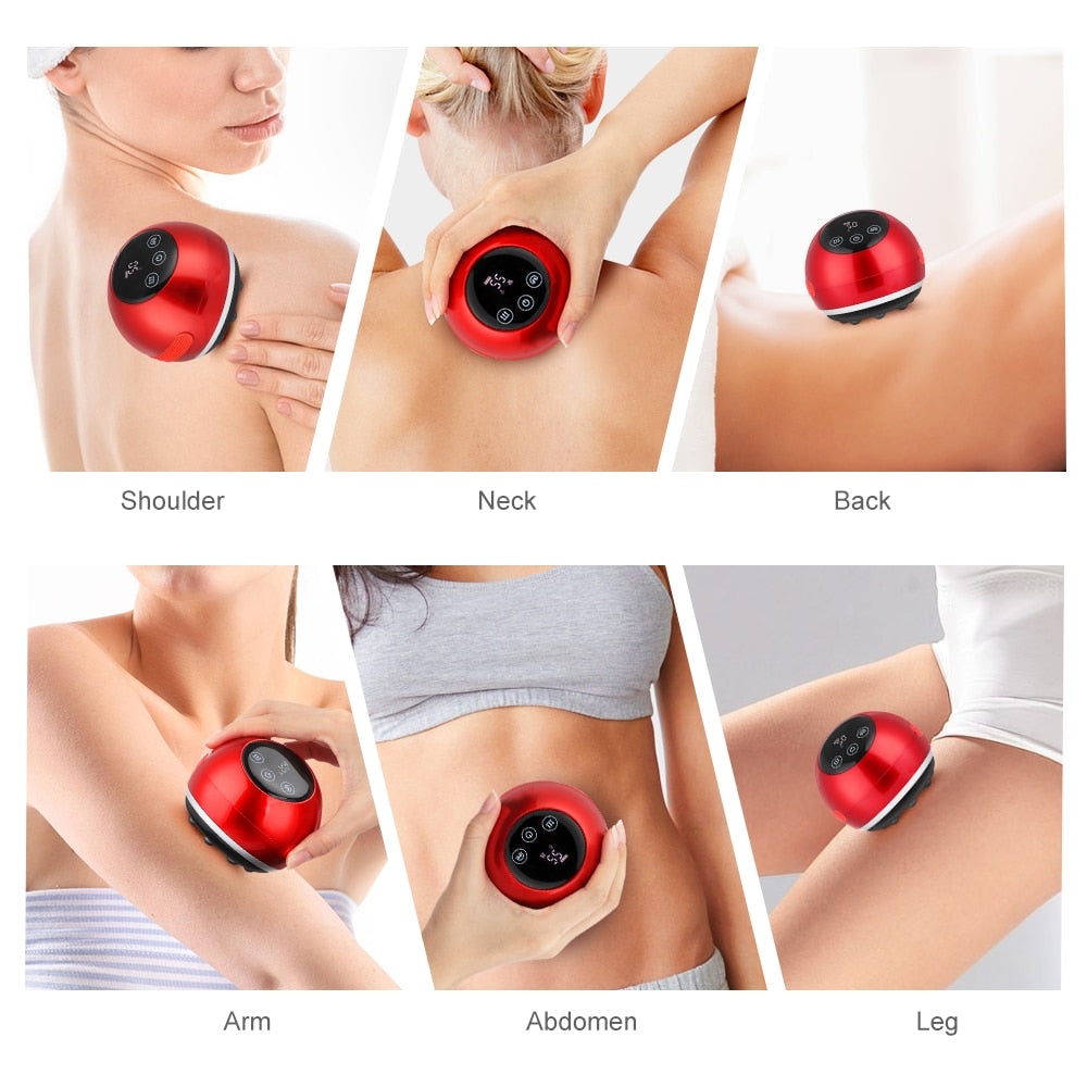 Electric Cupping Massager Vacuum Suction Cups Red Light Anti Cellulite Guasha Scraping Fat Burner Slimming