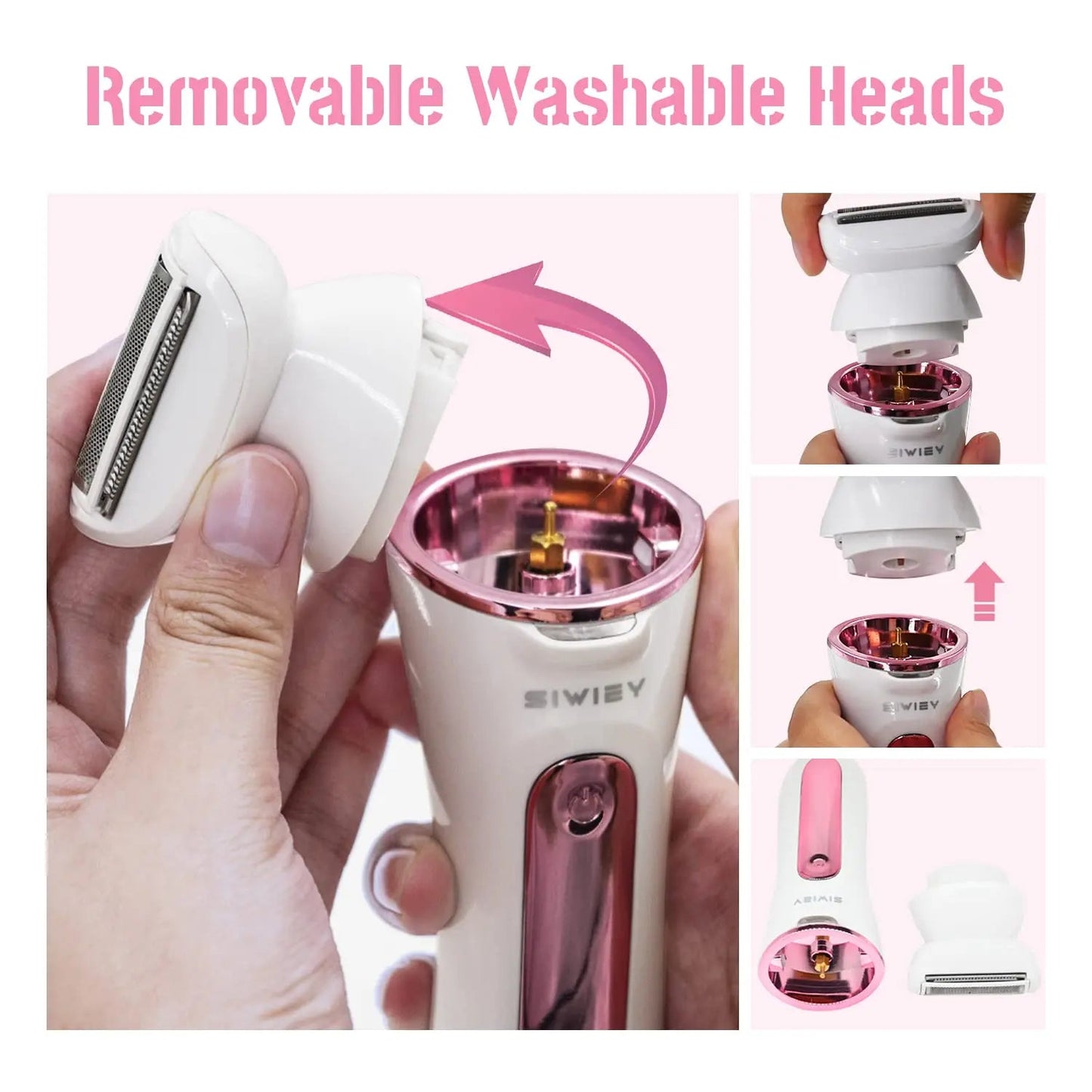 5 in 1 Hair Removal Epilator Electric Shaver for Women Rechargeable Body Massager Razor Bikini Beard Trimmer Foot Grinder