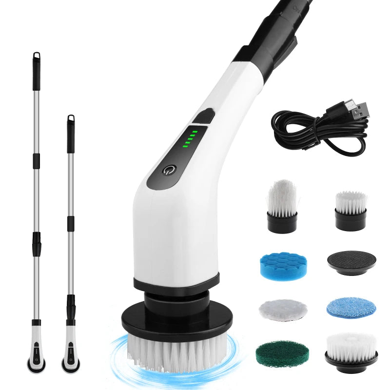 Electric Cleaning Brush 8 in 1 Multifunctional Household Wireless Rotatable Cleaning Brush For Bathroom Kitchen Windows Toilet