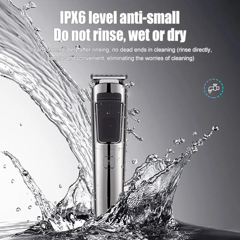 Mens IPX6 Waterproof Body Electric Shaver Beard Trimmer Nose Hair Shaver 6 in 1 Grooming Kit Clipper Bald Machine
