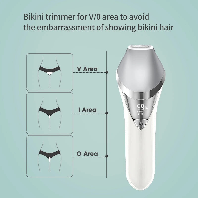 Razor for Women 7 in 1 Painless Wet & Dry Women Shaver for Arm Underarm Bikini Legs Replaceable Heads USB Charging