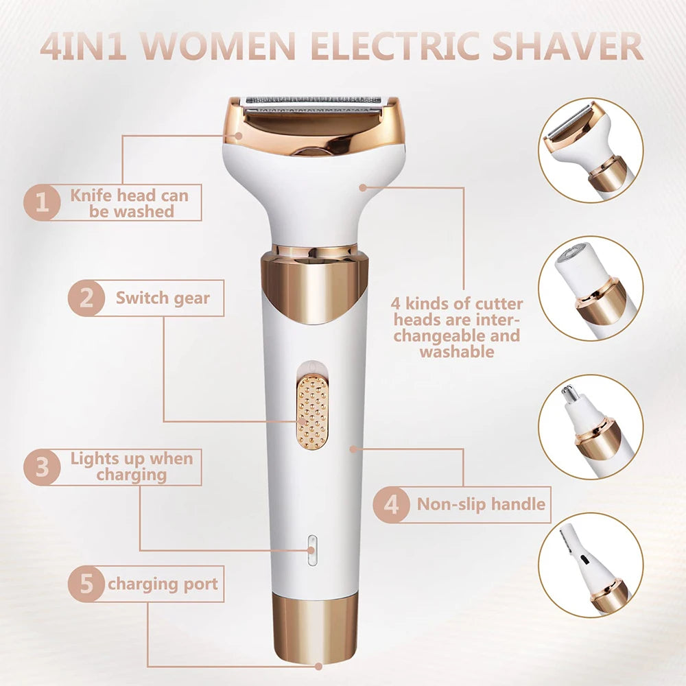 Body Epilator For Women Hair Remover Bikini Trimmer Face Hair Removal Painless Depilator Electric Shaver Eyebrow Hair Trimmer