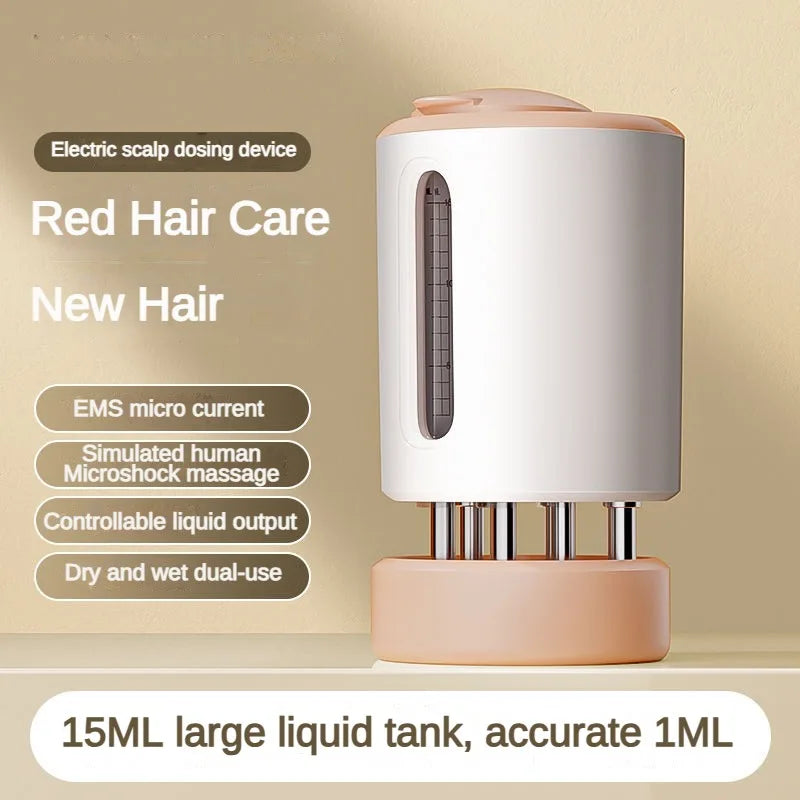 Micro-current Scalp Massage Comb Portable Medicine Liquid Oil Applicator LED Light Head Hair Growth Nourishing Massager