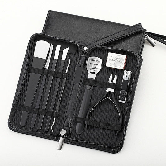 10 Pcs Professional Nail Cutter Pedicure Scissors Set Stainless Steel Eagle Hook Portable Manicure Nail Clipper Tool Set