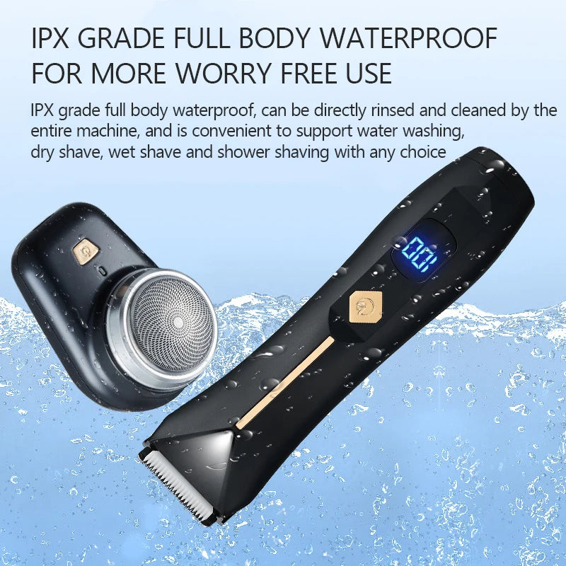 Men's Electric Groin Hair Trimmer Pubic Hair Trimmer Body Grooming Clipper for Men Bikini Epilator Rechargeable Shaver Razor