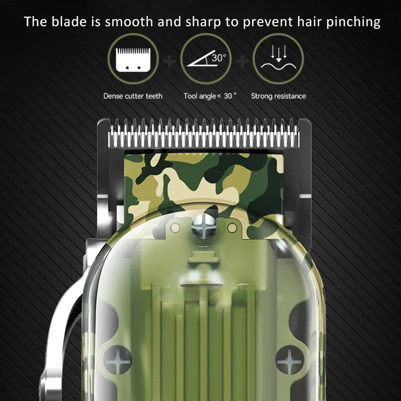 Professional Hair Clipper Adjustable Hair Trimmer For Men Cord & Cordless Electric Beard Haircut Machine Rechargeable