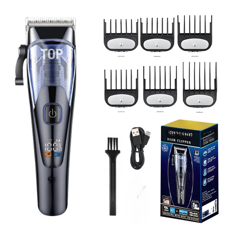 Hair Clipper Barber Hair Clipper Professional LED Display Haircuts Machine 2-speed Electric Hair Clippers for Men