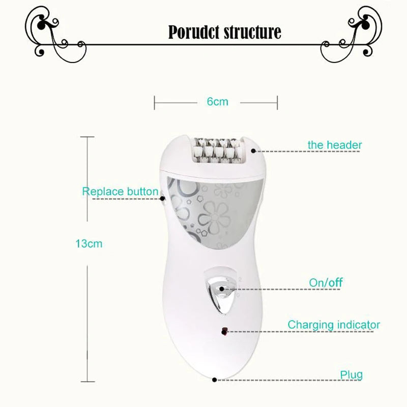Rechargeable 3 in 1 Lady Epilator Hair Shaver Removal For Women Foot Care Electric Hair Callus Remover Device Depilador