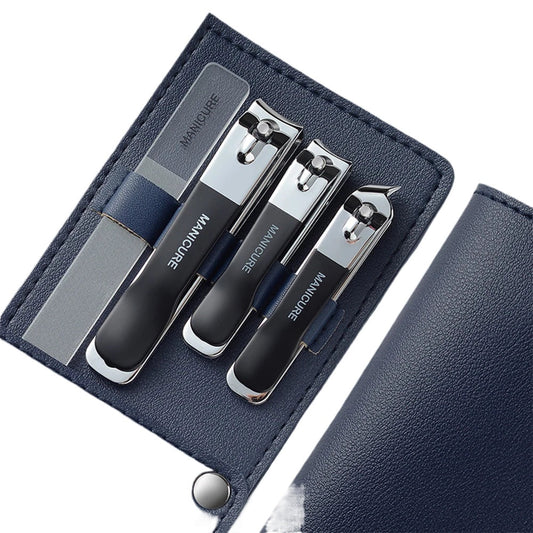 4PCS/Set Portable Stainless Steel Nail Clipper Set Professional Nail Enhancement Set With Rotating Bag For Home Beauty Salons