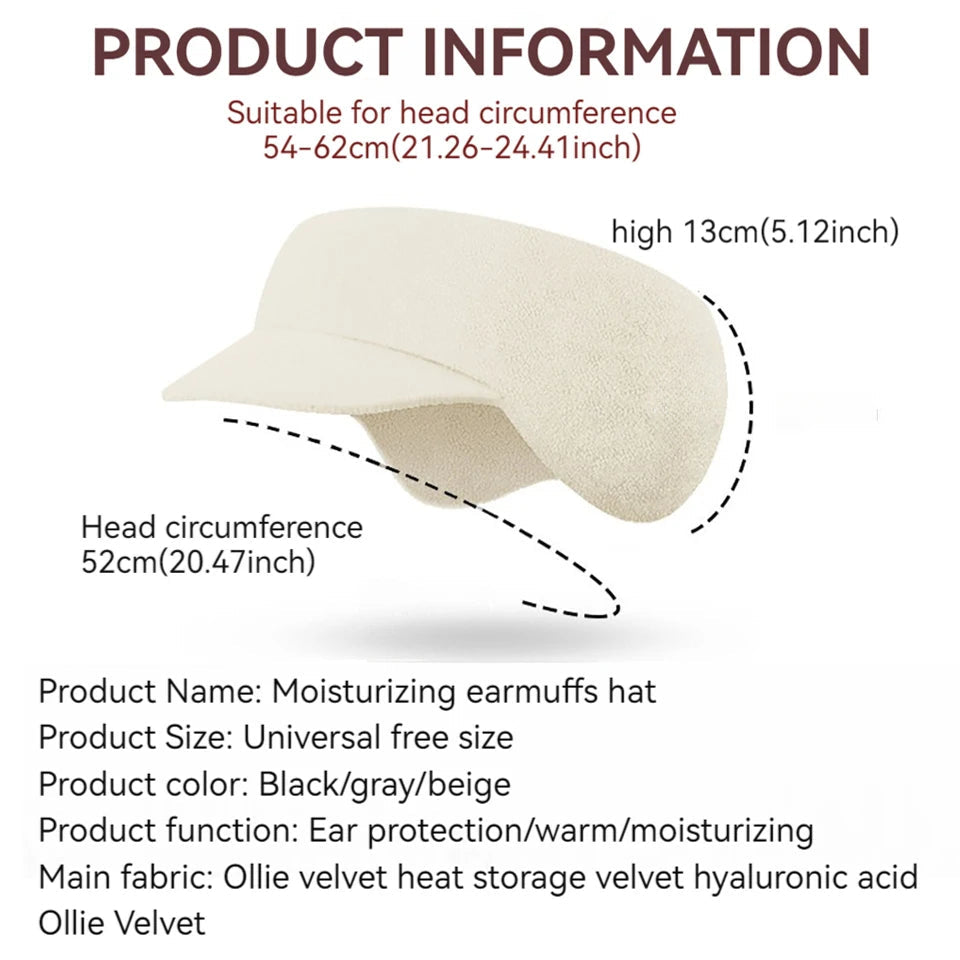 Earmuffs with Brim Cycling Running Bicycle Ski Double Layer Ear Warmer Plush Windproof Headwear Soft Warm Sports Headband Women