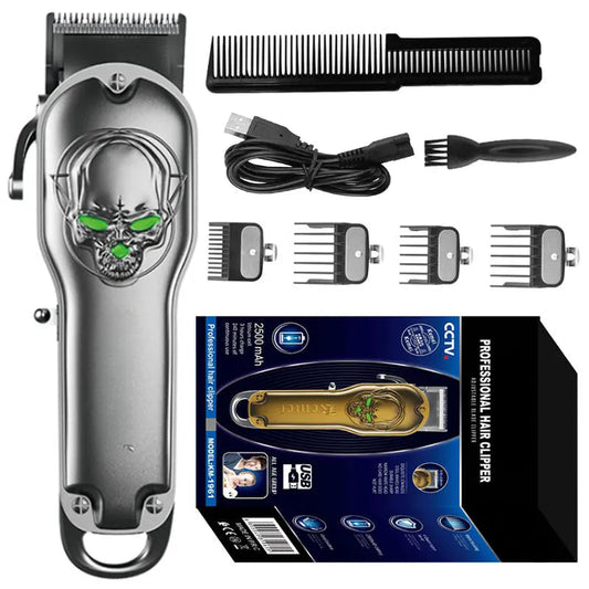 Professional Adjustable Full Metal Hair Clipper for Men Electric Beard Hair Trimmer Cordless Hair Cutter Machine Rechargeable