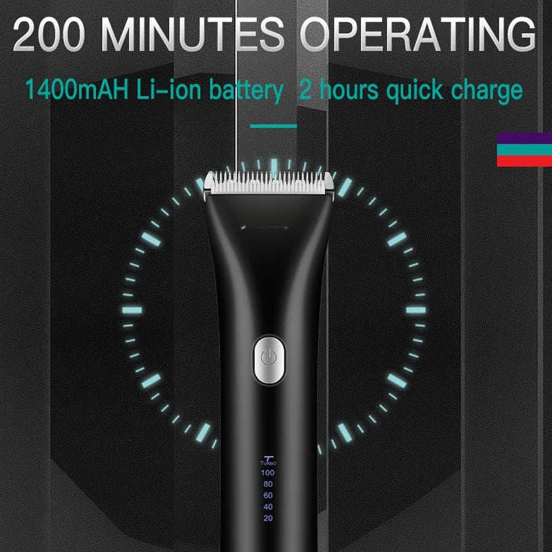 Adjustable Speed And Blade Professional Hair Trimmer For Men Rechargeable Beard Hair Clipper Electric Haircut Machine