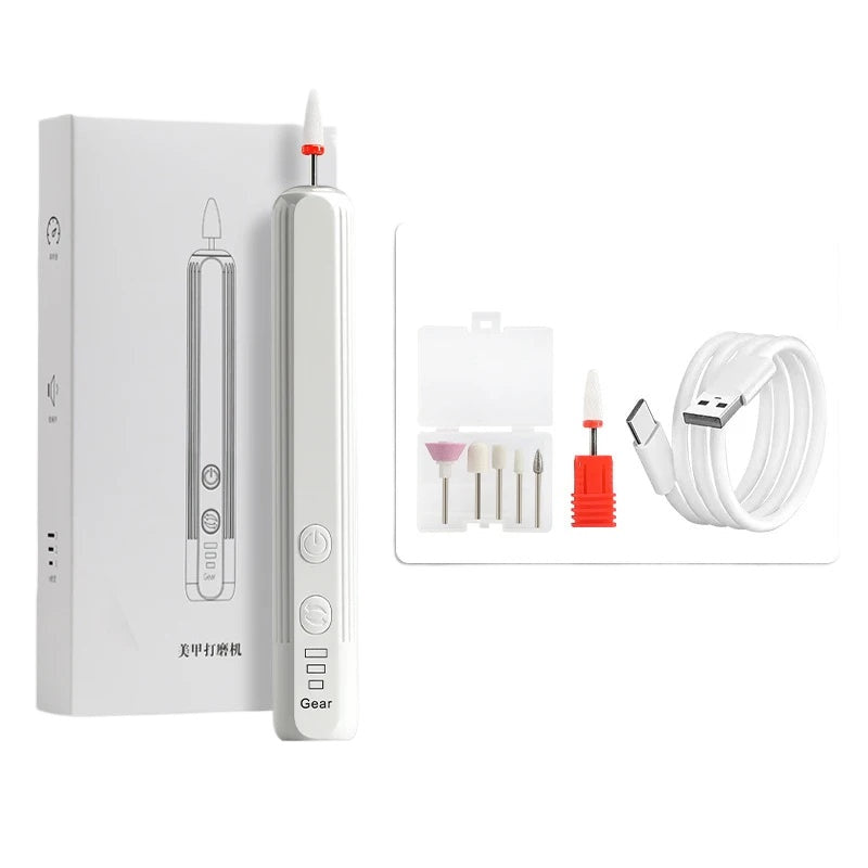 Professional 18000RPM Electric Portable Nail Drill Machine USB Rechargeable Low Noise Nail Sander File for Manicure Salon Tools
