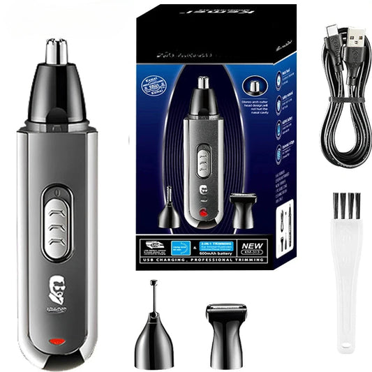 Professional Electric Nose Hair Trimmer 3 In 1 Sideburns Knife Head Eyebrow Trimming Nose Hair Shaver Nose Hair Trimmer