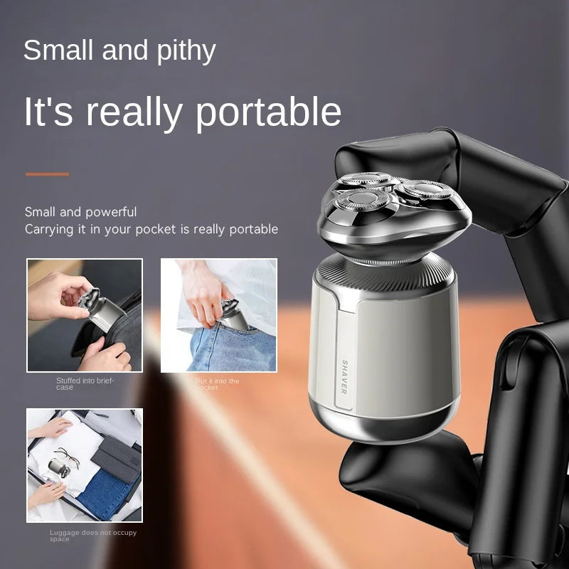 Rotary Electric Mini Shaver Men Washable Razor Bald Head Shavers Multifunction Grooming Kit Rechargeable Shaving Machine