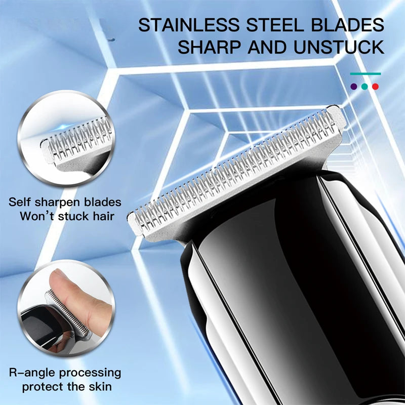 Rechargeable Professional Hair Trimmer For Men Beard Grooming Electric Stubble Clipper Hair Cutting Machine Body Groomer