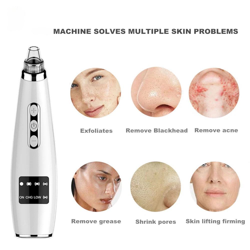 Blackhead Remover Vacuum Deep Nose Cleaner T Zone Pore Acne Pimple Removal Electric Facial Pore Cleaner Beauty Clean Skin Tool