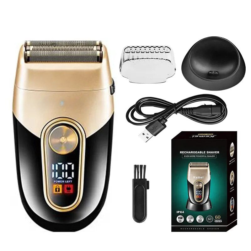 Electric Razor Electric Shaver Rechargeable Shaving Machine For Men Shaver Beard Razor Wet-Dry Use Beard Trimmer Charging Base