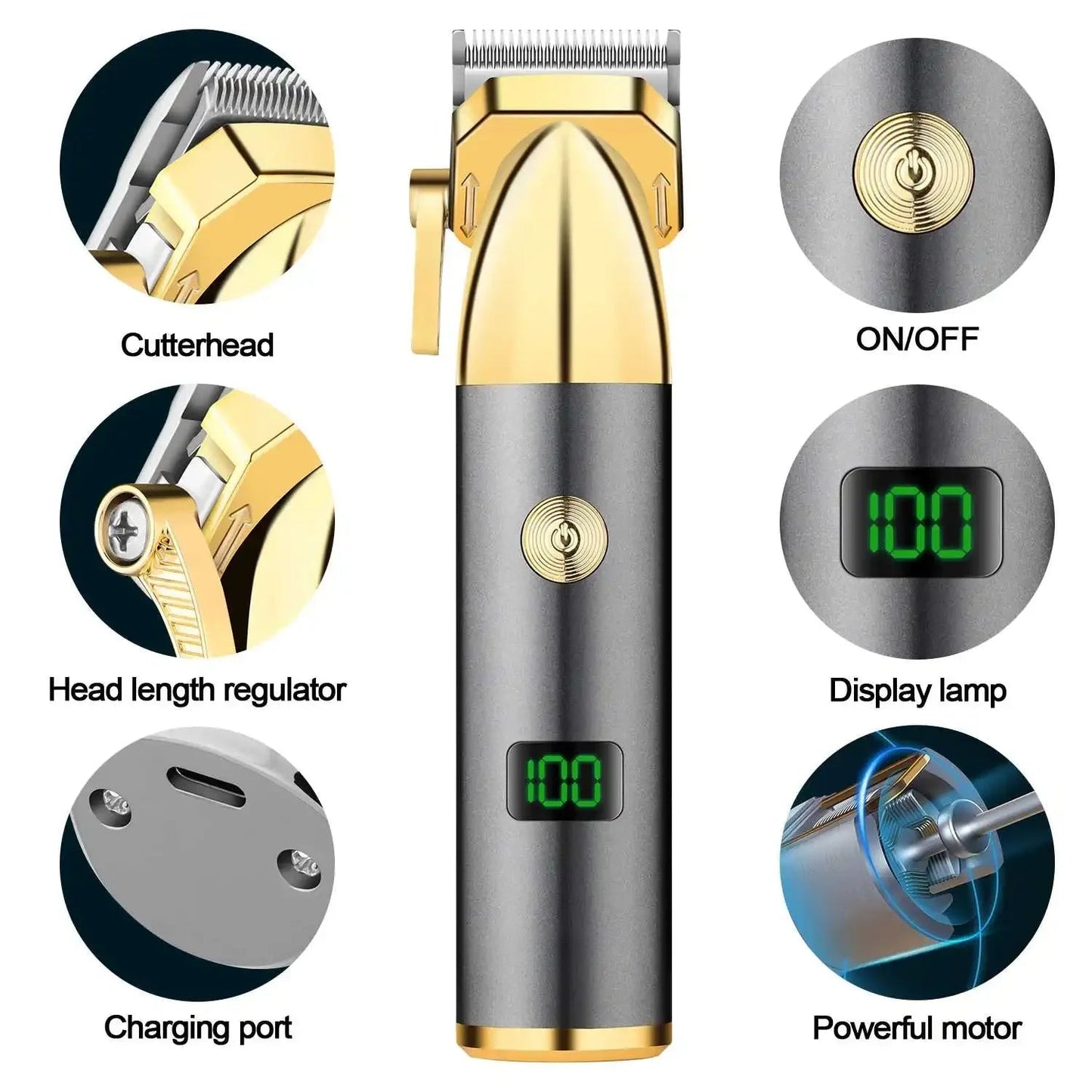 Hair Clipper Professional Electric Hair Trimmer Barber Shaver Trimmer Beard 0mm Men Hair Cutting Machine for Men