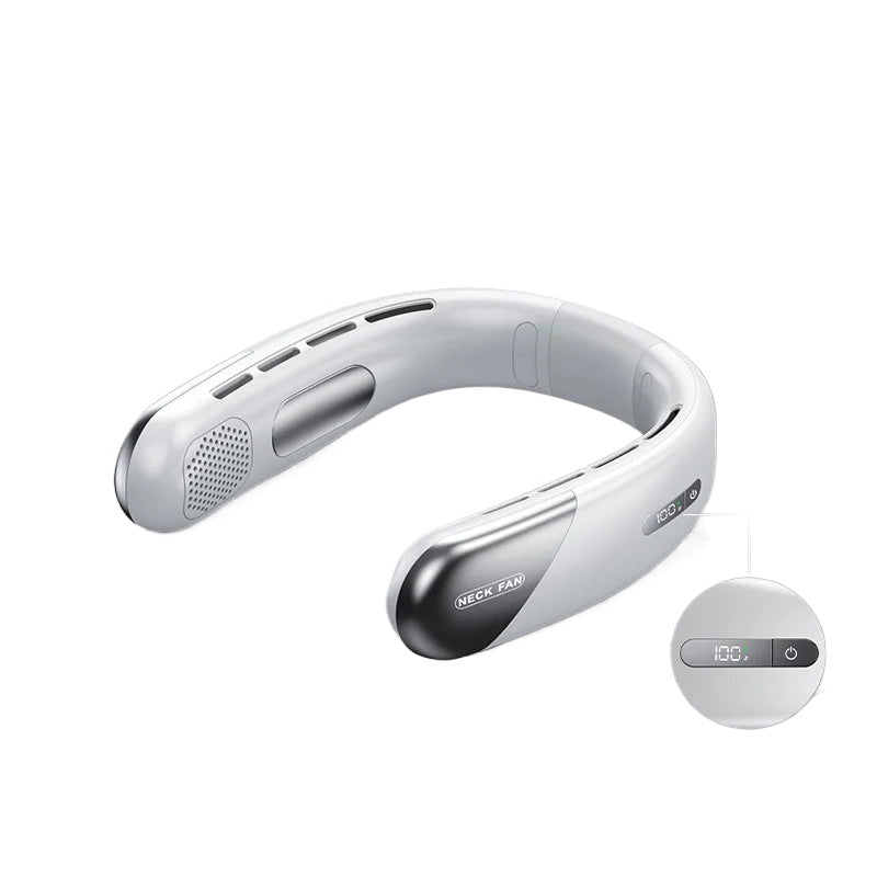 10000mAh Portable Neck Fan Mini Bladeless Silent Neckband Fan USB Rechargeable 3 Speeds Mute Wireless Electric Neck Cooler Fans