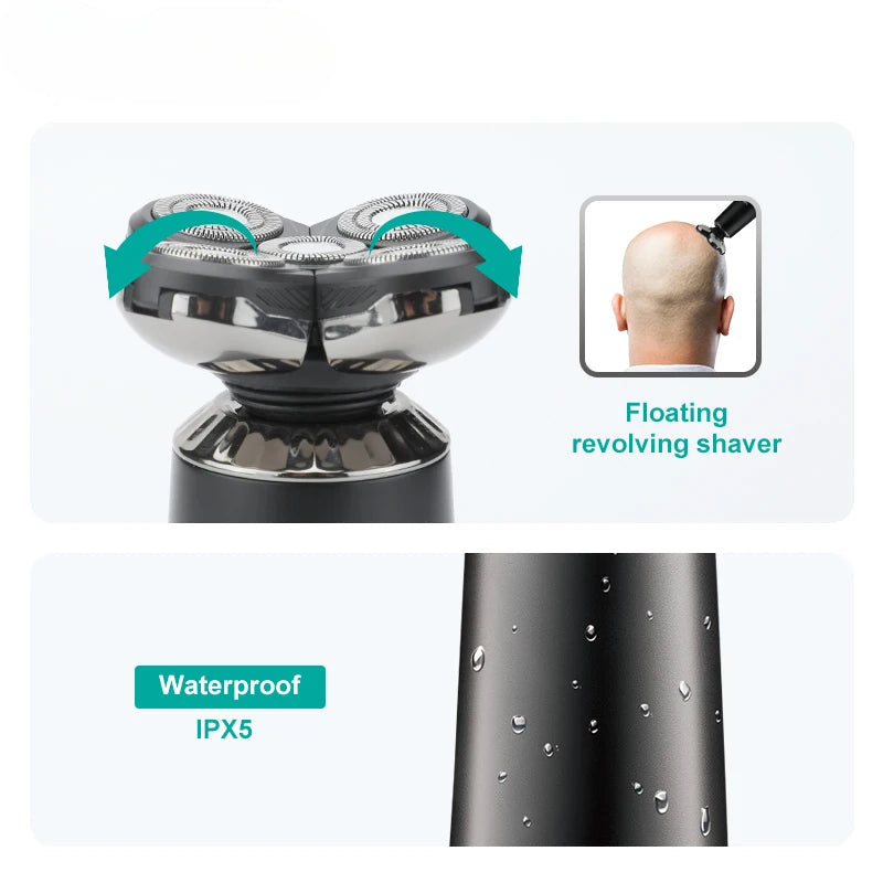 Intelligent Waterproof Barber Electric Shaver Men's Beard Body Hair Trimmer Rotating 5 Head Shaver Shaver Shaver