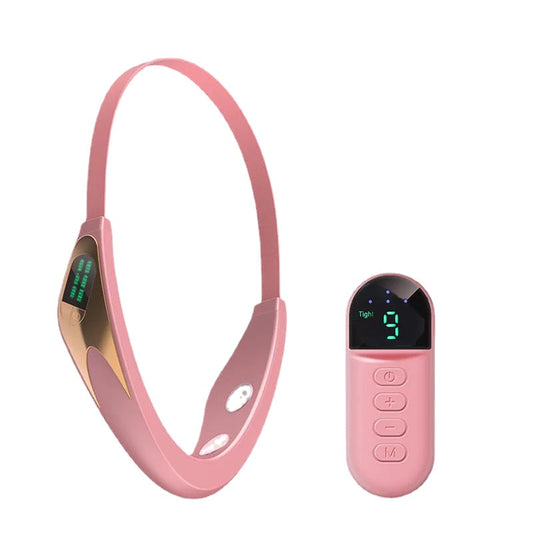 Microcurrent Facial Lifting Massager EMS Heating Skin Rejuvenation Vibration Facial Massager Remote Control V Face Lifting Belt