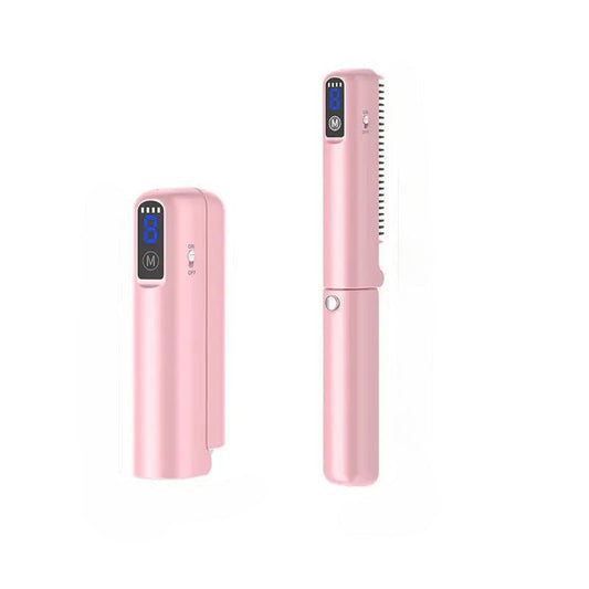 Hair Brush Straightener Rechargeable Hair Straightener Comb Portable Hair Straightener LCD Display Hair Iron Straightener Hair