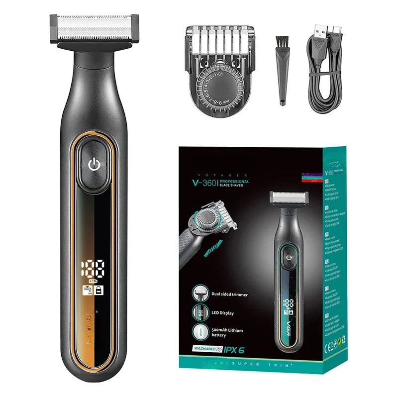 Men's Face Body Electric Shaver Beauty Set Beard & Body Trimmer Rechargeable Electric Shaver Wet & Dry