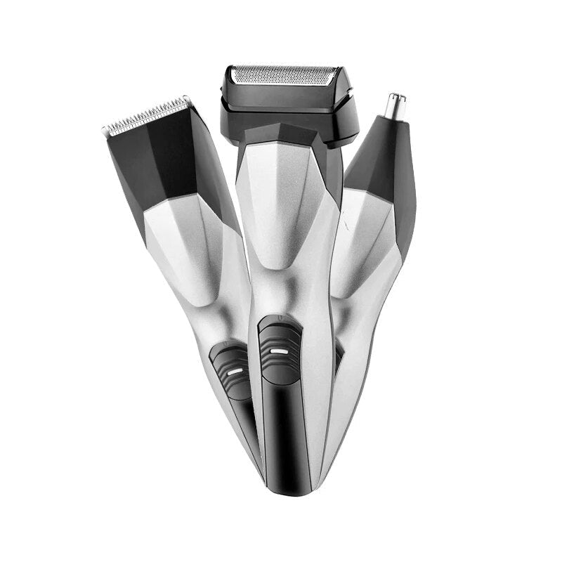 3-in-1 Multifunctional Men Electric Reciprocating Shaver Hair Trimmer Rechargeable Hair Clipper Nose Ear Hair Trimmer