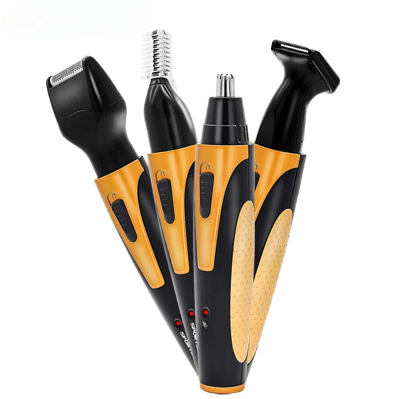 4 in 1 Nose Hair Trimmer for Men Beard Sideburn Eyebrow Trimmer for Facial Stubble Rechargeable Men's Grooming Kit